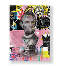 Abraham Lincoln Reimagined Pop Art Wall Art with Neon Pink and Graffiti Style for Indian Home Decor