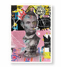 Abraham Lincoln Reimagined Pop Art Wall Art with Neon Pink and Graffiti Style for Indian Home Decor