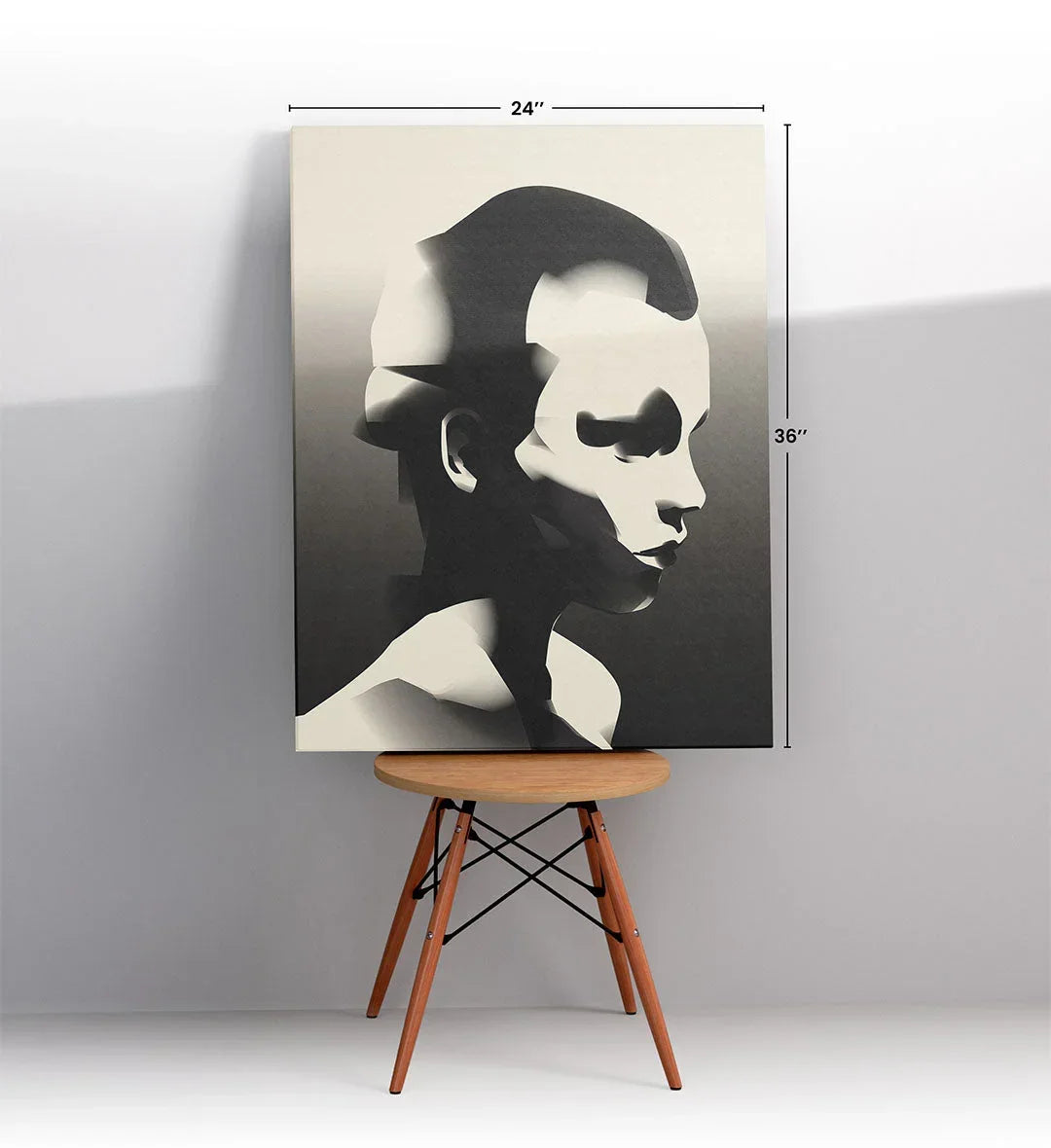 Abstract Shadow Face with geometric human head design wall art for Indian home decor.