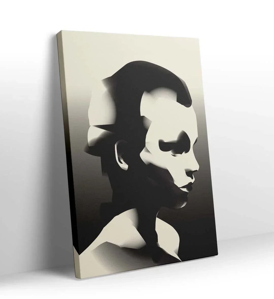 Abstract Shadow Face with geometric human head design wall art for Indian home decor.