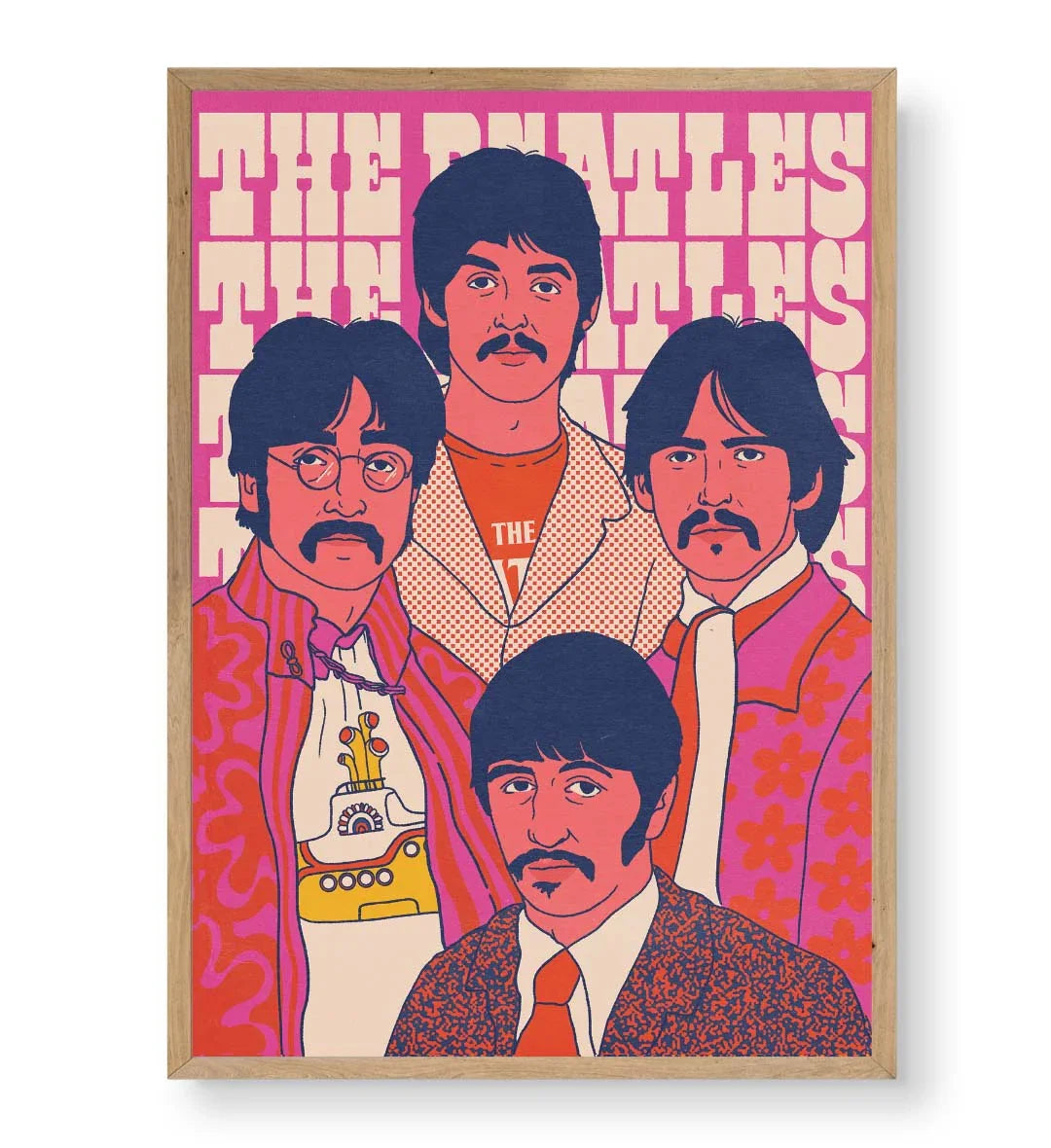 Beatles Retro Vibe pop art wall canvas print for Indian home decor.