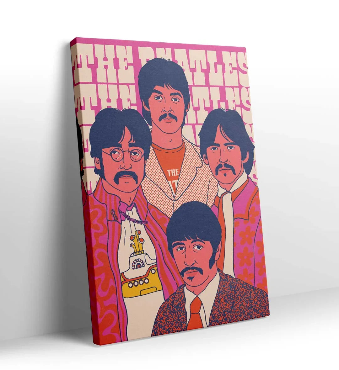 Beatles Retro Vibe pop art wall canvas print for Indian home decor.