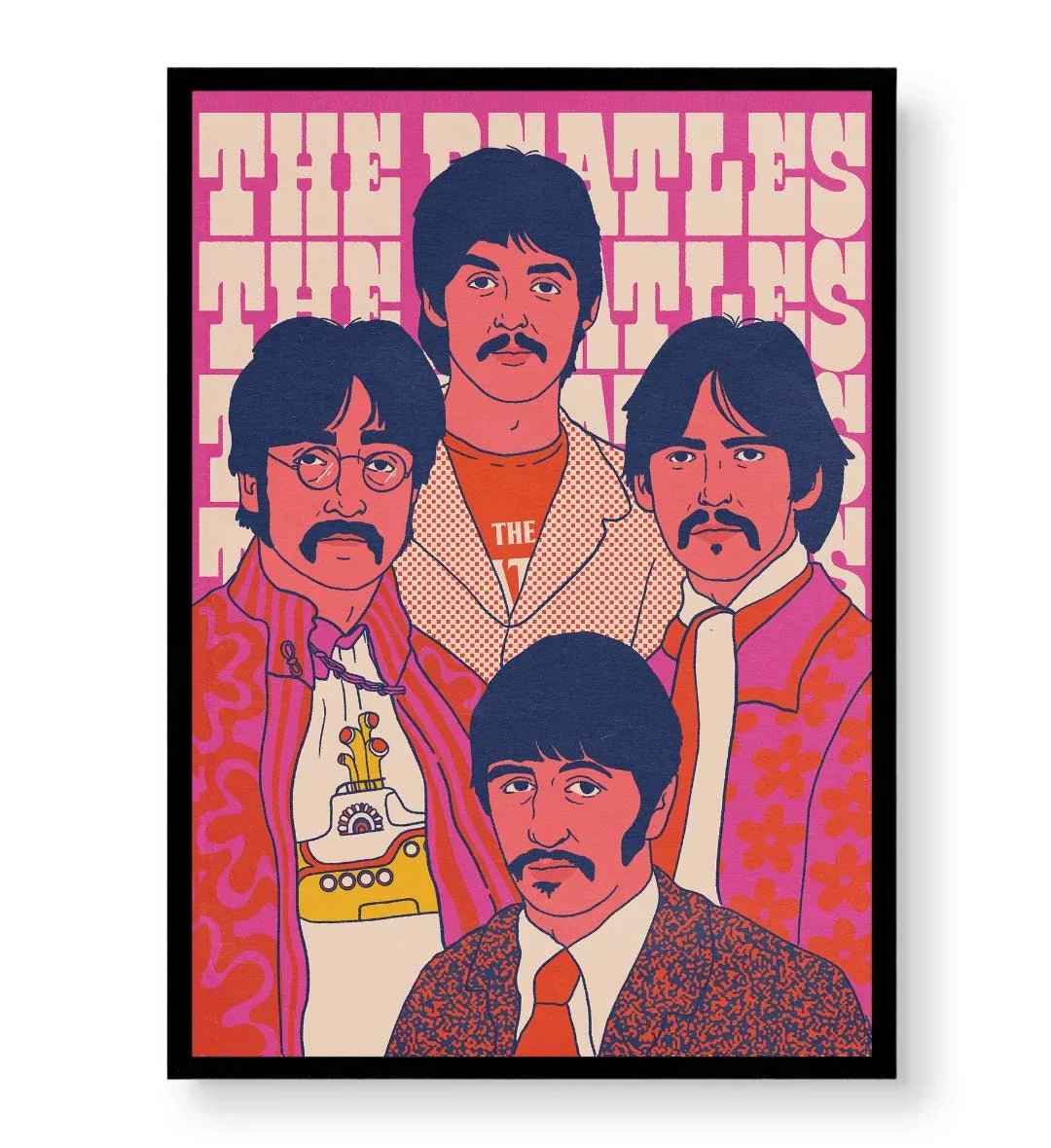 Beatles Retro Vibe pop art wall canvas print for Indian home decor.