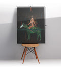 Beyonce fantasy canvas wall art with leafy horse, perfect for modern Indian home decor.