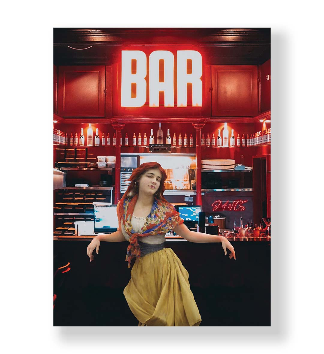 Bohemian Bar Scene with eclectic bar design wall art for home decor.