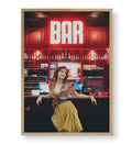 Bohemian Bar Scene with eclectic bar design wall art for home decor.