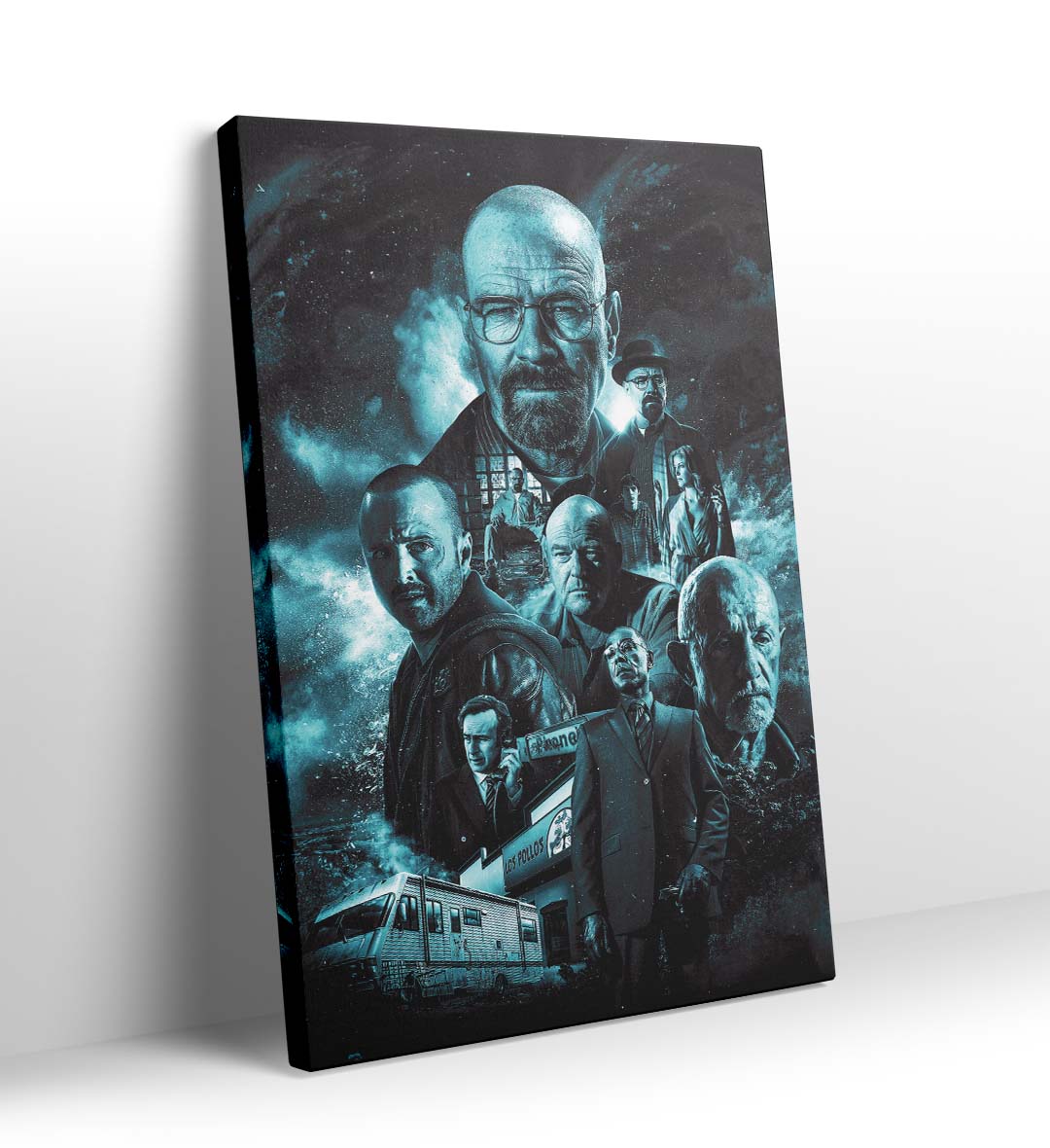 Breaking Bad Legacy TV Series Wall Art with Walter White, RV, and Blue Tones for Indian Home Decor