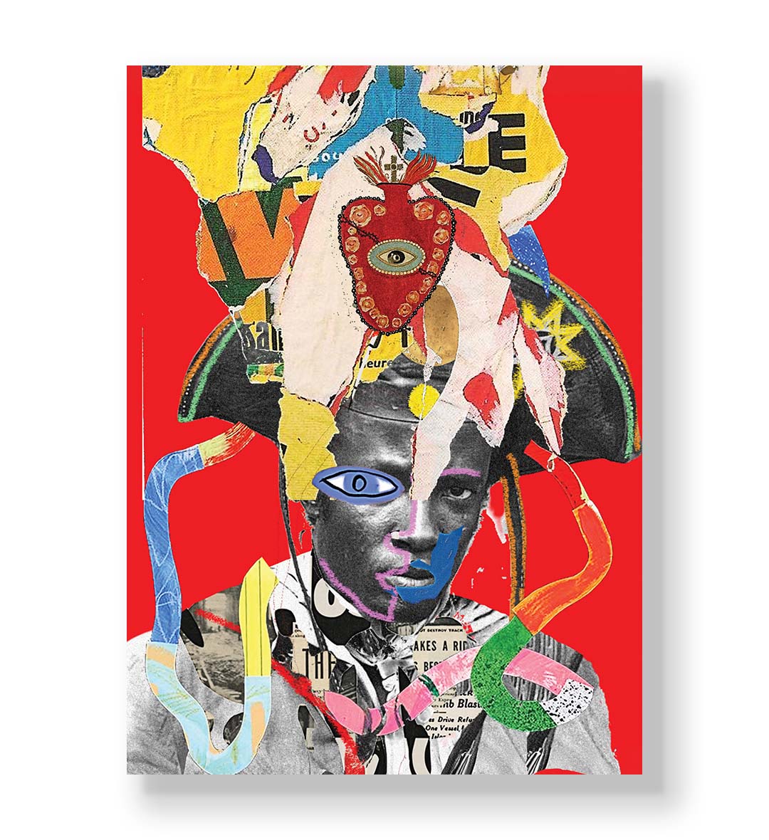 Collage crown canvas wall art with abstract design, perfect for modern Indian home decor.