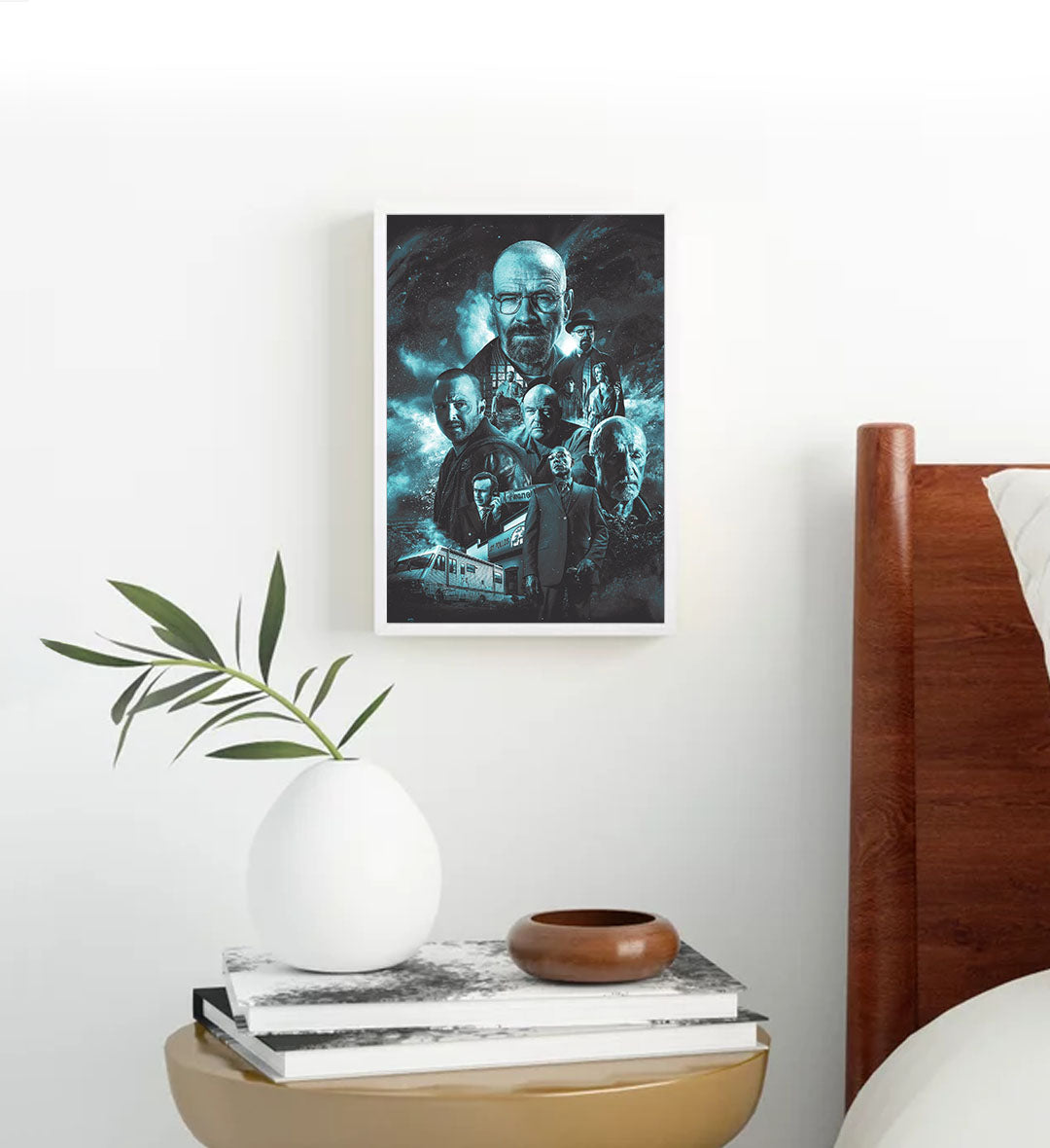 Breaking Bad Legacy TV Series Wall Art with Walter White, RV, and Blue Tones for Indian Home Decor