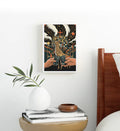 Cosmic Party Stag with surreal disco design wall art for home decor.