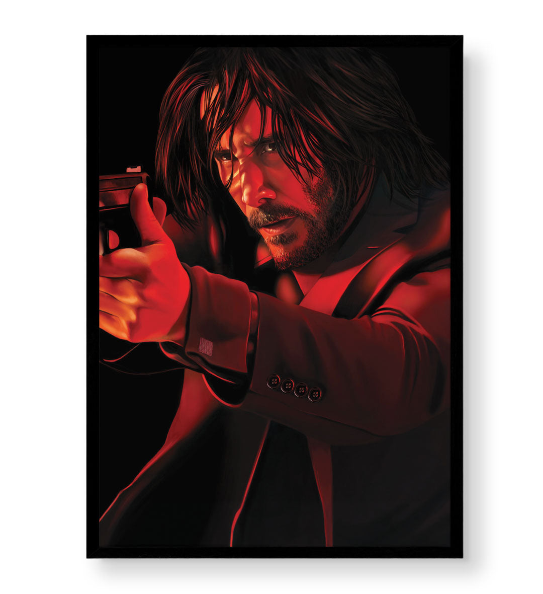 John Wick Strike with Keanu Reeves action design wall art for Indian home decor.