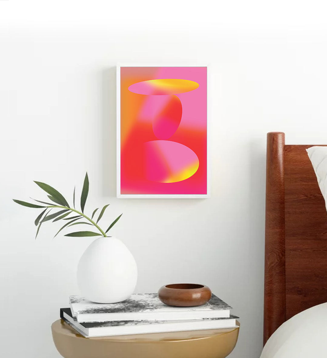 Vibrant Abstract Layers with colorful oval design wall art for Indian home decor.