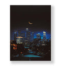 Cityscape Crescent with skyline and crescent moon wall art for Indian home decor.