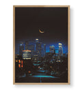 Cityscape Crescent with skyline and crescent moon wall art for Indian home decor.