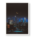 Cityscape Crescent with skyline and crescent moon wall art for Indian home decor.