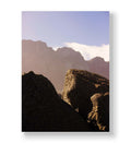 Mountain serenity canvas wall art with rocks and peaks, perfect for modern Indian home decor.