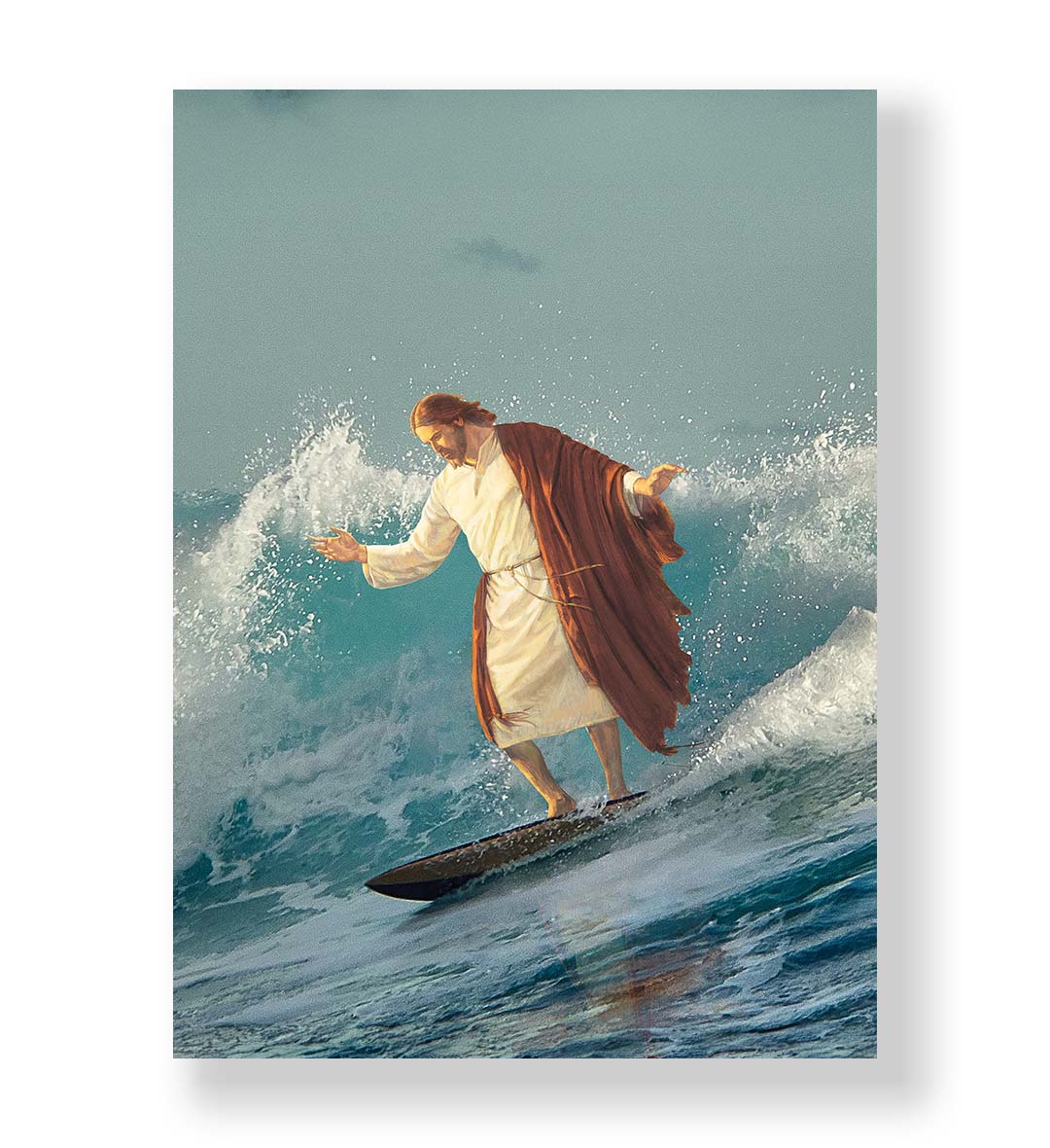 Divine Surf Mastery with spiritual surfing design wall art for Indian home decor.