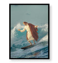 Divine Surf Mastery with spiritual surfing design wall art for Indian home decor.