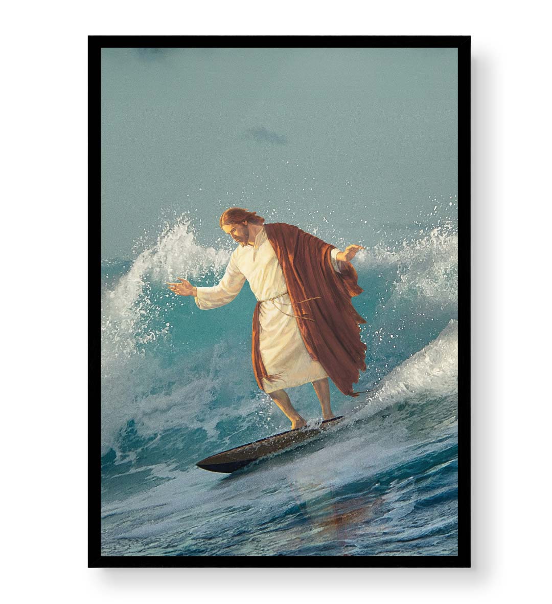 Divine Surf Mastery with spiritual surfing design wall art for Indian home decor.