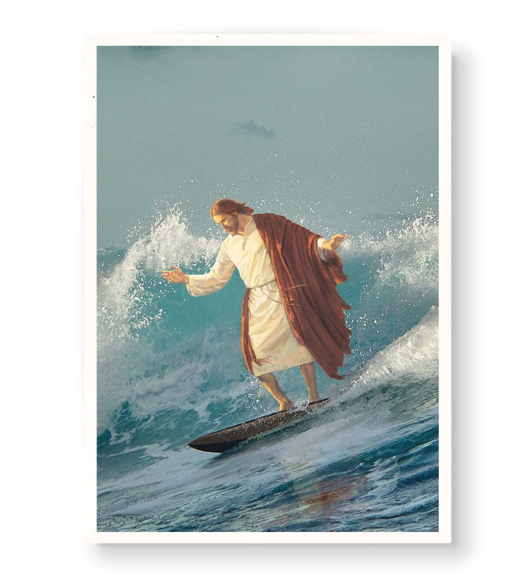 Divine Surf Mastery with spiritual surfing design wall art for Indian home decor.