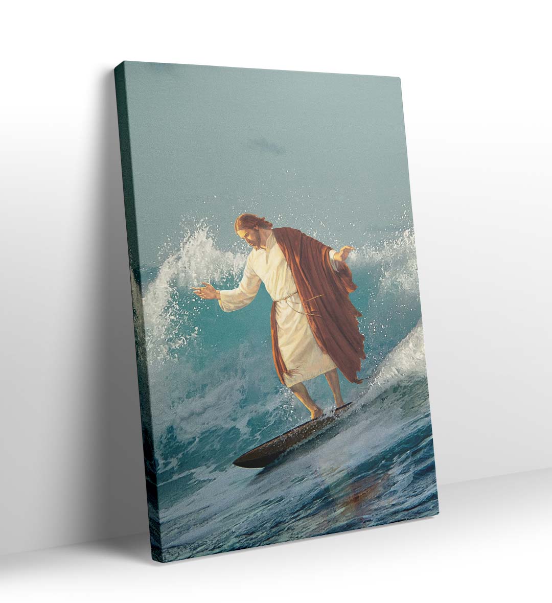 Divine Surf Mastery with spiritual surfing design wall art for Indian home decor.