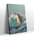 Divine Surf Mastery with spiritual surfing design wall art for Indian home decor.