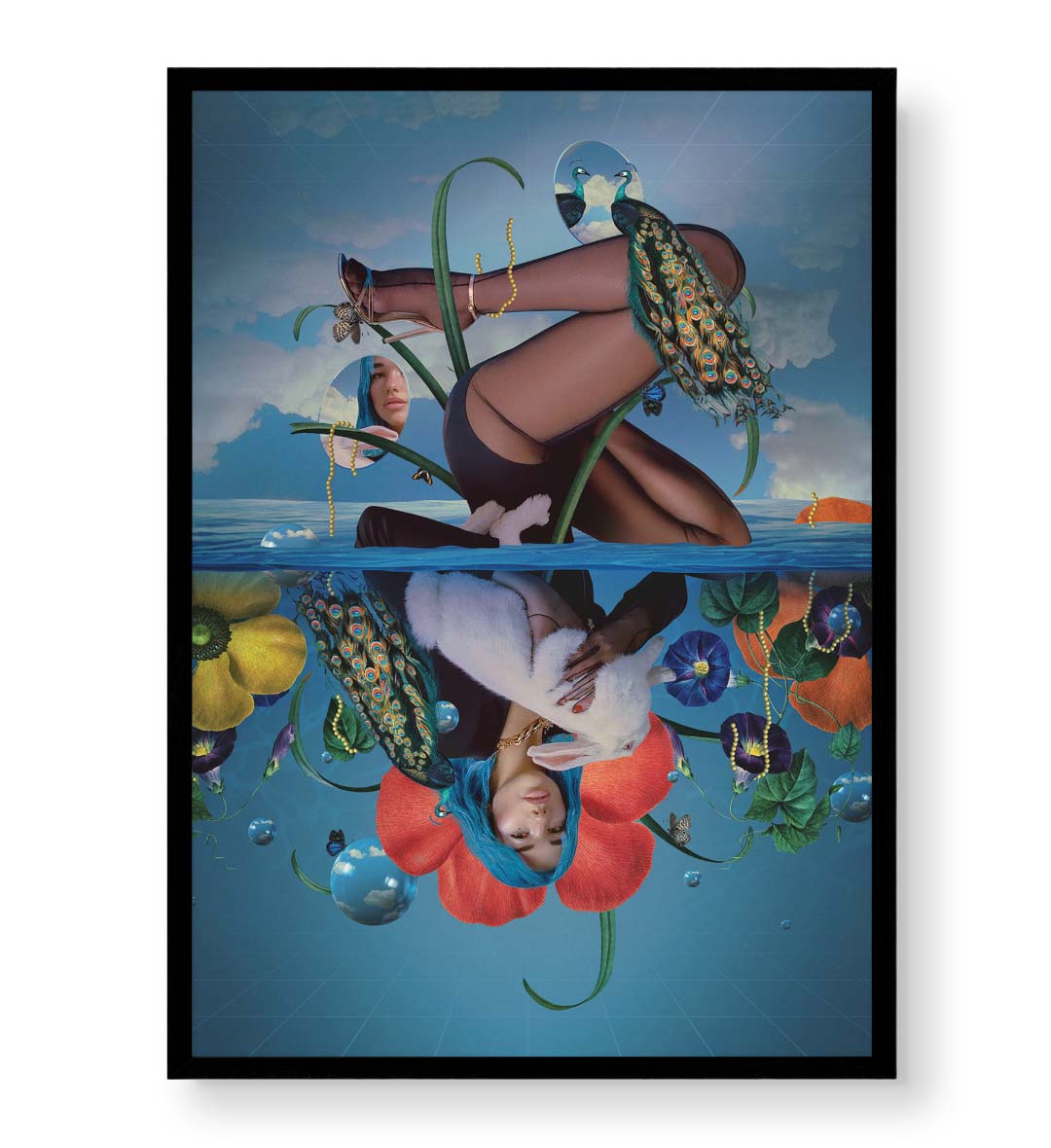 Dua Lipa's Dreamscape with surreal peacock design wall art for Indian home decor.