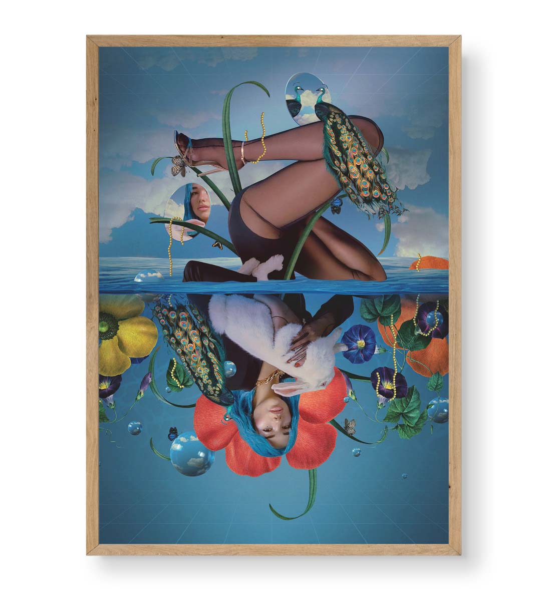 Dua Lipa's Dreamscape with surreal peacock design wall art for Indian home decor.