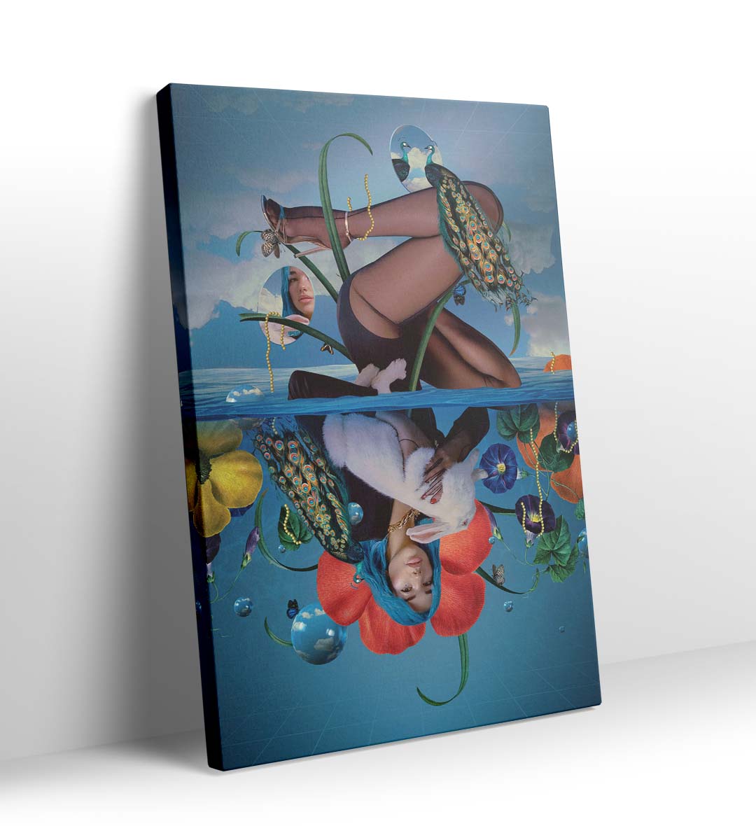 Dua Lipa's Dreamscape with surreal peacock design wall art for Indian home decor.