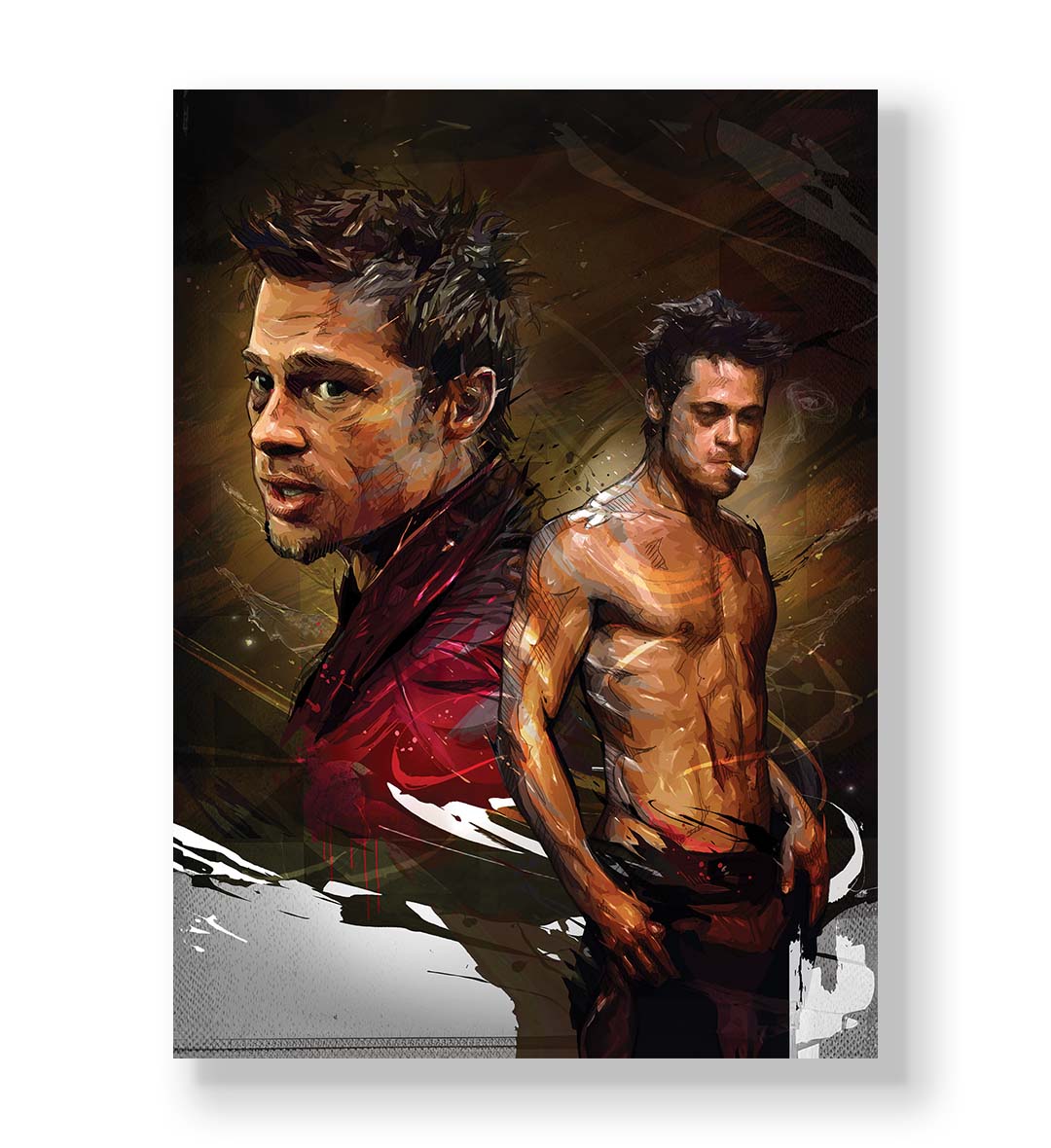 Fight Club Fury with Brad Pitt Tyler Durden design wall art for Indian home decor.