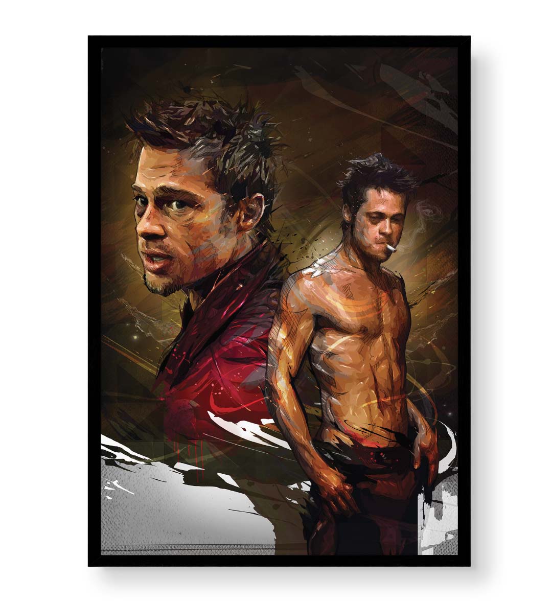 Fight Club Fury with Brad Pitt Tyler Durden design wall art for Indian home decor.