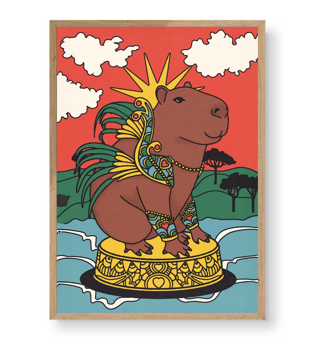 Golden Elegance vintage glam wall art canvas print with gold and green tones for Indian home decor.