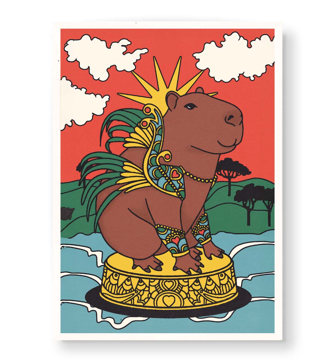 Golden Elegance vintage glam wall art canvas print with gold and green tones for Indian home decor.