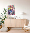 Side view of I Play The Man – Harvey Specter canvas showing sturdy wooden frame depth.