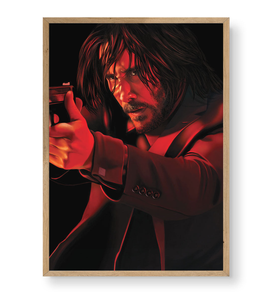 John Wick Strike with Keanu Reeves action design wall art for Indian home decor.