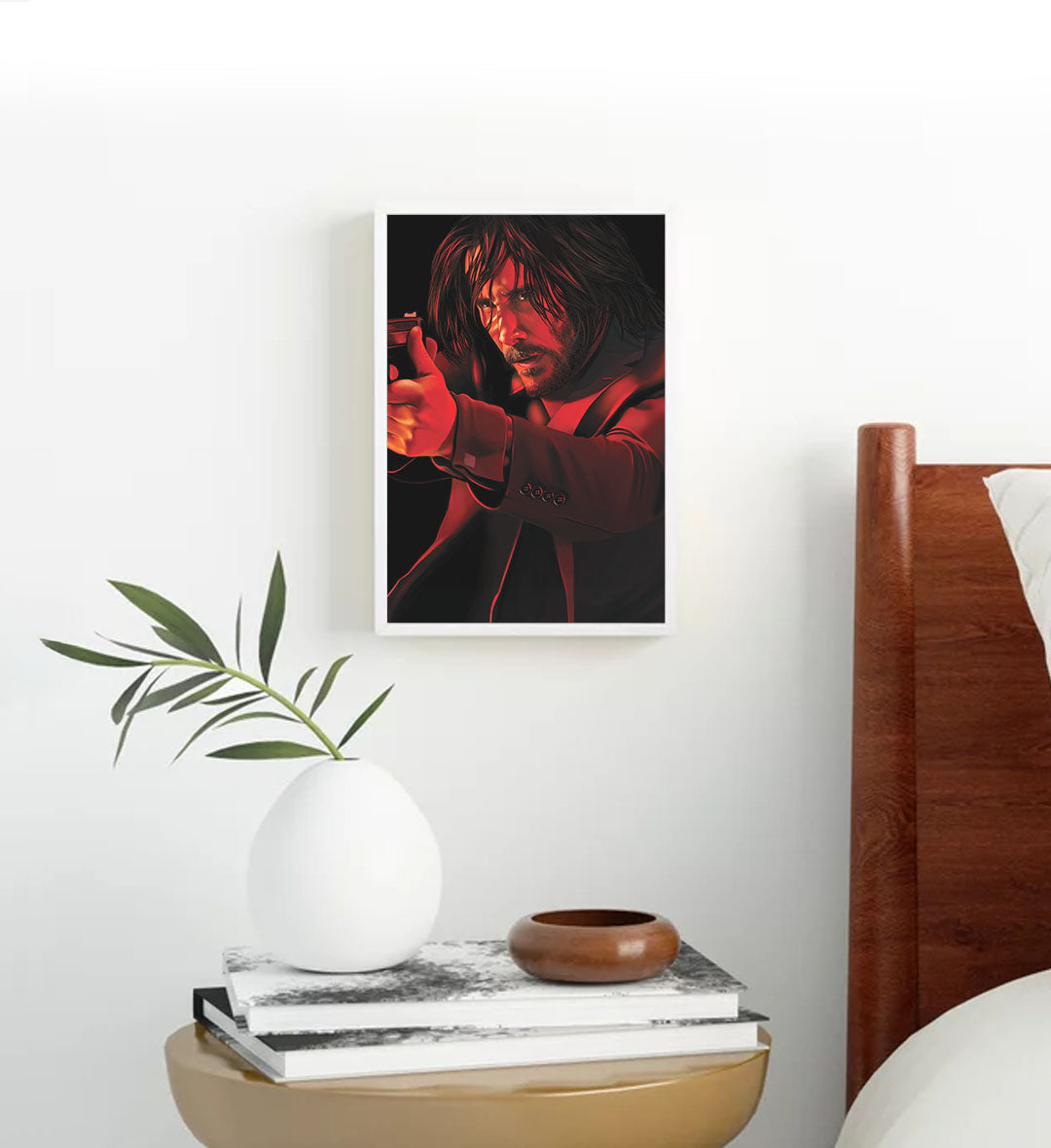 John Wick Strike with Keanu Reeves action design wall art for Indian home decor.
