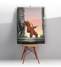 Joker’s Sunset Dance cinematic wall art with red suit and sunset sky for Indian home decor.