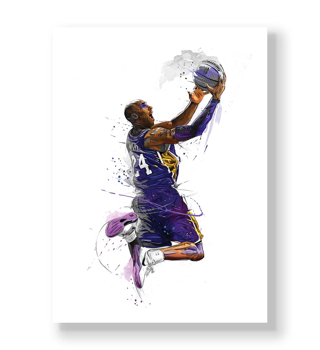 Kobe Slam canvas wall art with dynamic basketball dunk design for Indian home decor.
