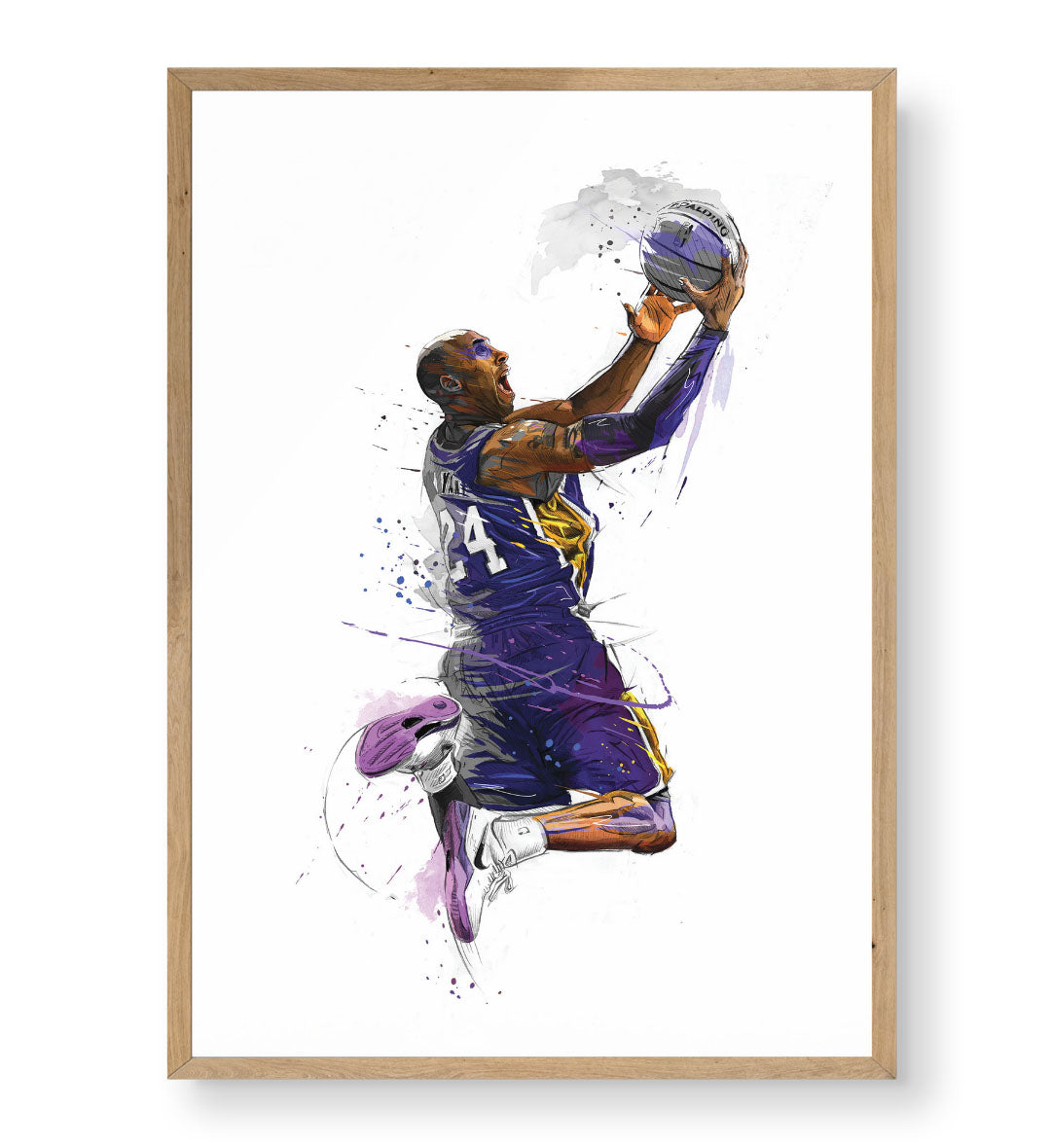 Kobe Slam canvas wall art with dynamic basketball dunk design for Indian home decor.