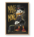 Entryway decor idea with framed Scrooge pop art canvas by Artlier.