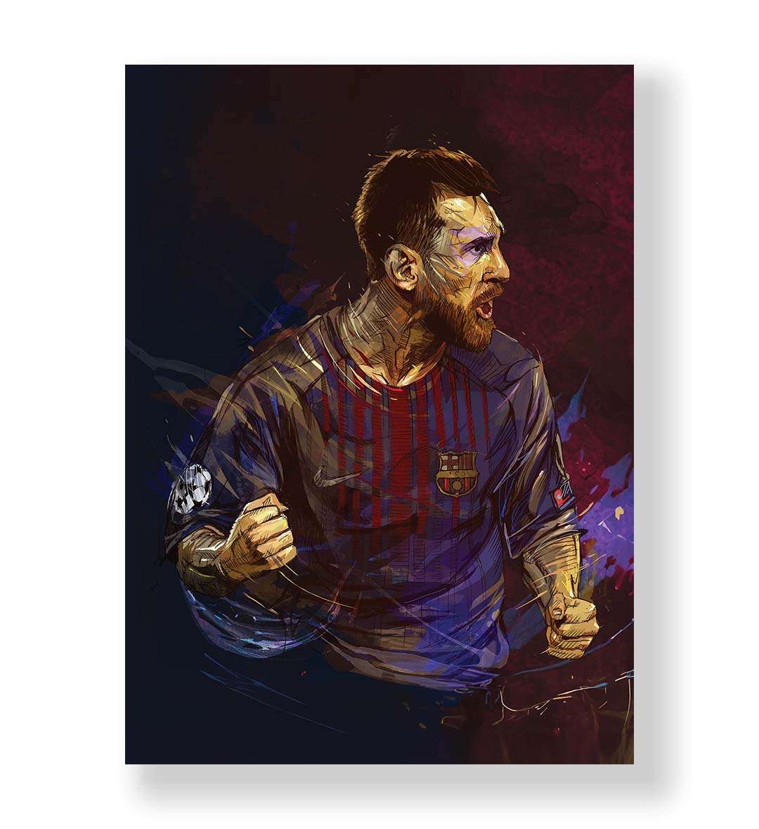 Messi's Roar with Lionel Messi football wall art for Indian home decor.