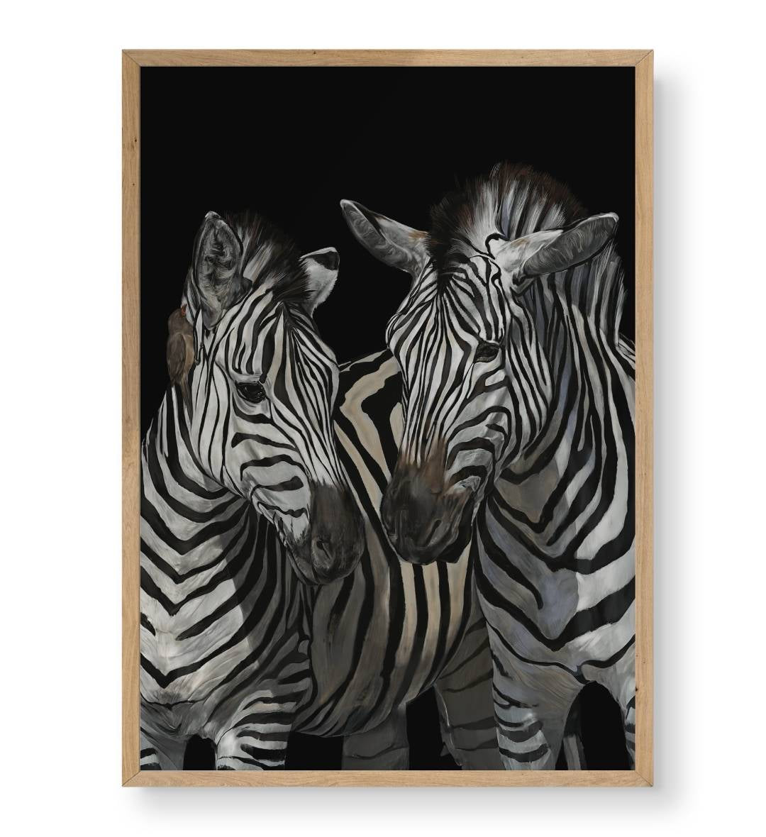 Gallery wall idea including Midnight Zebra Duo art by Artlier.