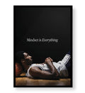 Side view of Mindset Is Everything canvas showing sturdy wooden frame depth.