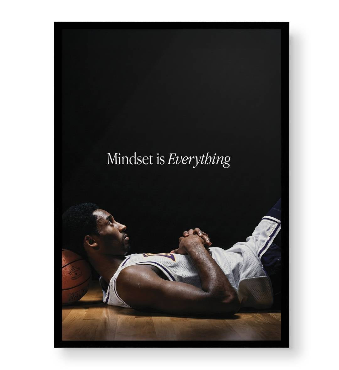 Side view of Mindset Is Everything canvas showing sturdy wooden frame depth.