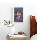 Vincent Van Gogh parody canvas wall art with Nike bucket hat and sunglasses, ideal for modern Indian home decor.