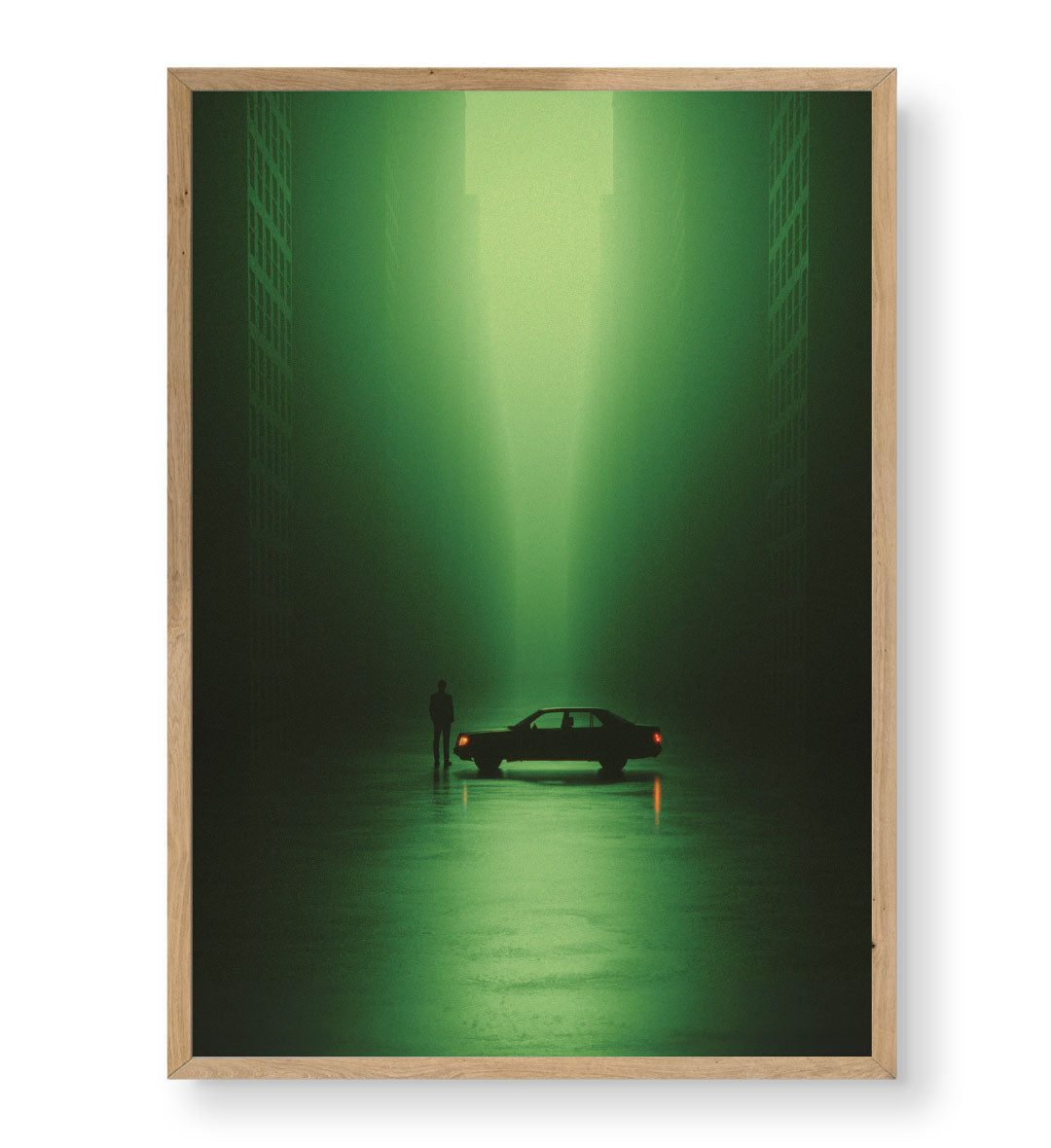 Neon City Encounter with urban noir design wall art for Indian home decor.