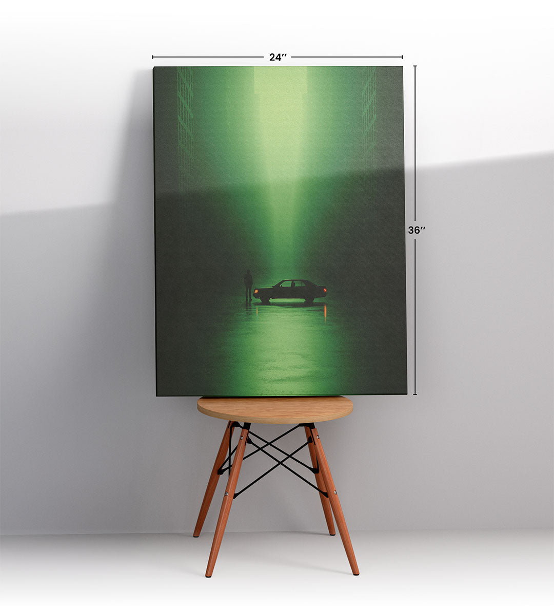 Neon City Encounter with urban noir design wall art for Indian home decor.