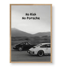 Gallery wall idea including No Risk No Porsche art by Artlier.