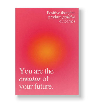 Pink and orange glowing gradient poster with "You are the creator of your future" text canvas wall art.
