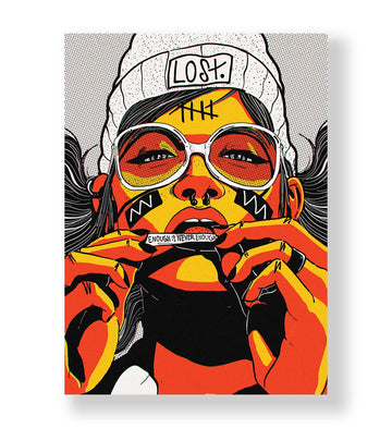 Rebel Spirit bold statement wall art with orange and yellow tones for Indian home decor.